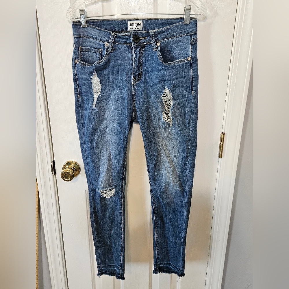 Umgee Women's Skinny Distressed Denim Jeans Size 26